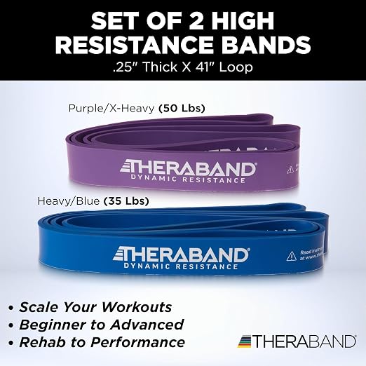THERABAND Resistance Band, Exercise, Workout, Physical Therapy, Multi | Elastic resistance band for exercise, strength training, stretching and physical therapy