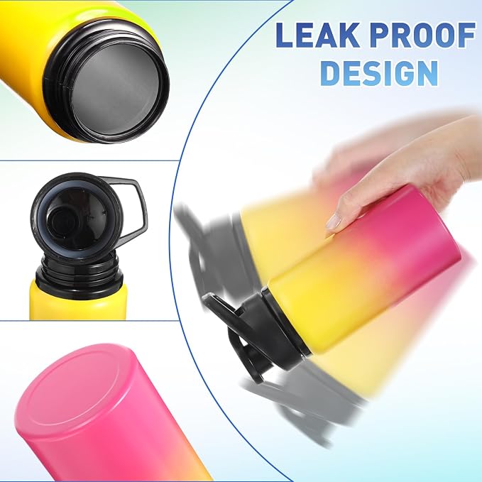 Mimorou 10 Pack Aluminum Water Bottles Bulk 17oz Reusable Leak-Proof Lightweight Sport Bottles Set for Travel Gym Team Camping & Party Favors, 10 Colors