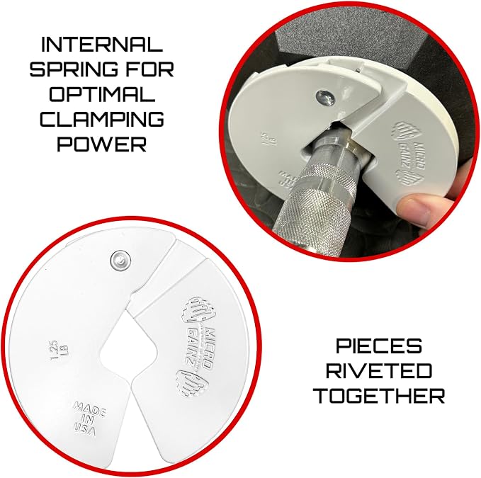 Micro Gainz 1.25LB Dumbbell Fractional Weight Plates, 2-Piece