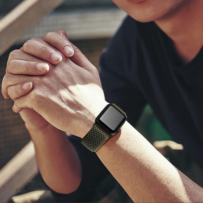 Lerobo Stretchy Nylon Solo Loop Band, Compatible with Apple Watch Series 11 10 9 8 7 6 5 4 3 SE3/2/1 Ultra3/2/1, Adjustable Strap for iwatch Band 44mm 45mm 46mm 49mm 42mm 40mm 41mm 38mm for Women Men
