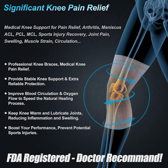 NEENCA Professional Knee Brace for Pain Relief, Medical Knee Support with Patella Pad & Side Stabilizers, Compression Knee Sleeve for Meniscus Tear, ACL, Joint Pain, Runner, Workout - FSA/HSA APPROVED | Patented Patella Gel Pad & Side Stabilizers, Comp...