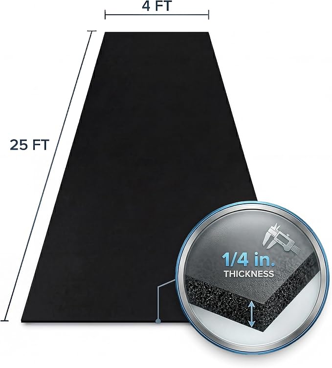 Flooring Inc's 1/4" Thick Tough Rubber Flooring Roll | Flexible Recycled Rubber Floor Mats for Home Gym | Heavy Duty Rubber Mat for Home Gyms, Sheds, Horse Stall Mat or Trailer
