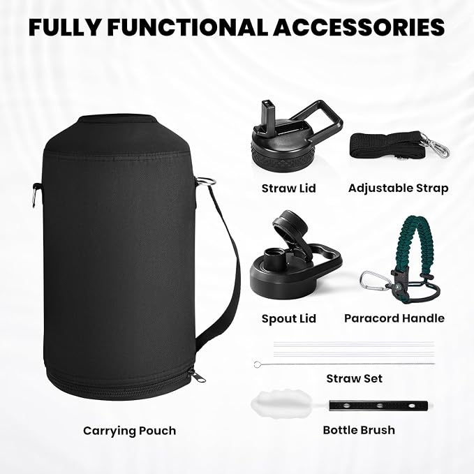 RAYMYLO One Gallon Water Bottle Insulated, Triple Walled Vacuum Stainless Steel