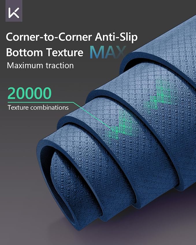 KEEP Extra Wide & Long Yoga Mat for Men, 79"x39"x7mm Thick, Non-Slip TPE Exercise Mat, High-Density Anti-Tear Fitness & Pilates Mat for Tall Users