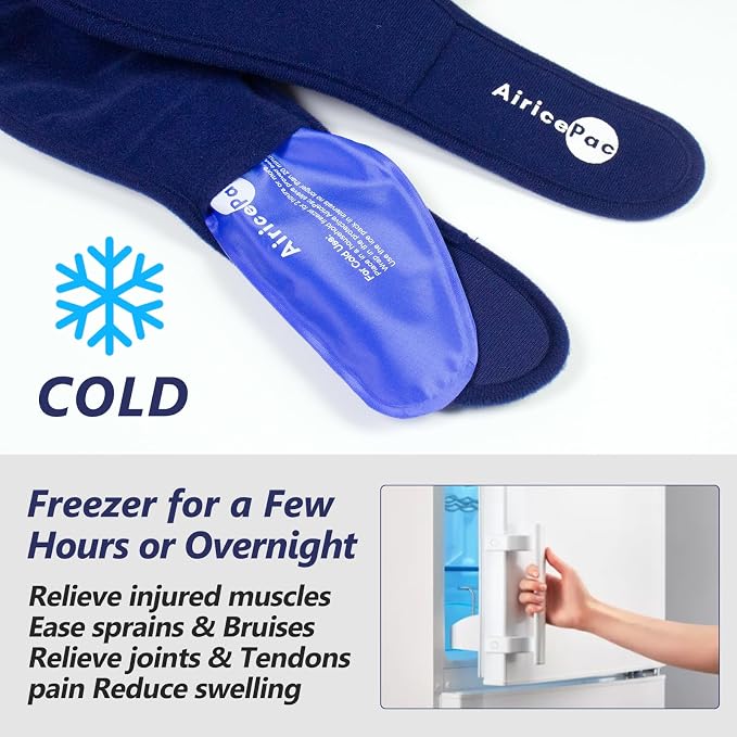 AiricePac Wisdom Teeth Ice Pack Head Wrap, Face Ice Pack for Jaw Oral Surgery Pain Relief for TMJ, Teeth Removed, 4 Cold Therapy Gel Packs Reusable, Blue