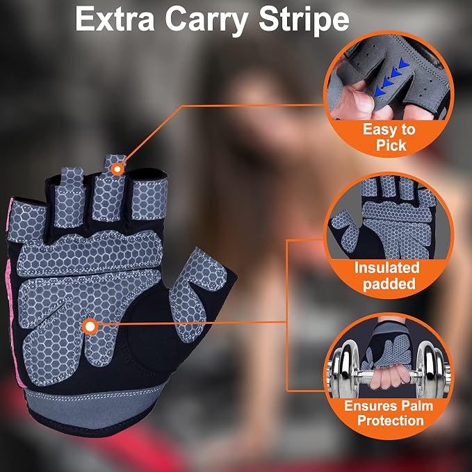 WESTWOOD FOX Weight Lifting Gloves for Men Women Gym Gloves with Wrist Wrap Support for Workout Training Exercise Fitness Hanging, Pull ups for Dumbbell, Cycling