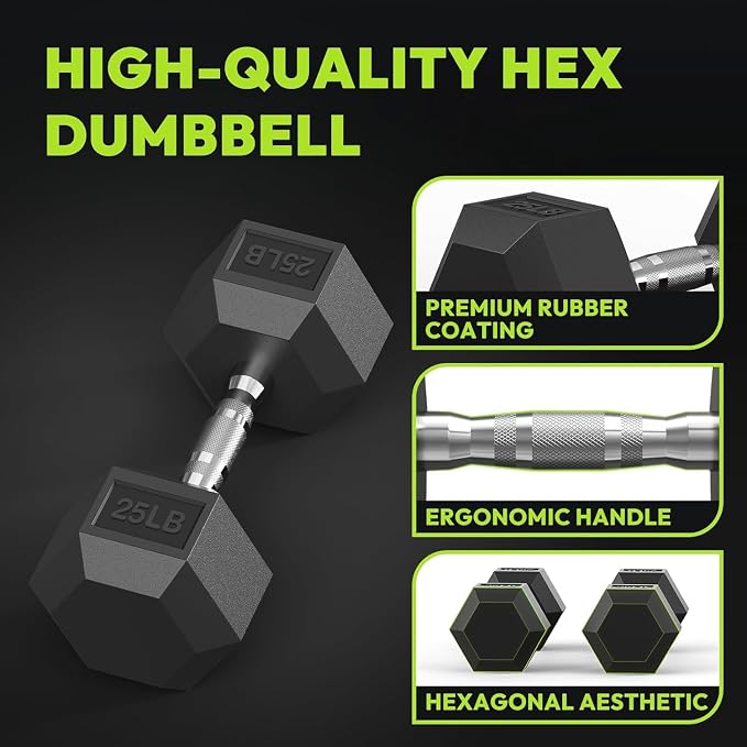 HANDBODE Dumbbell Set with Rack, Rubber Coated Fixed Dumbbells 390-790 lbs | Heavy Duty Hexagonal Weights, Non-Roll Hexagon Shape for Stability, Home Gym Strength Training Equipment