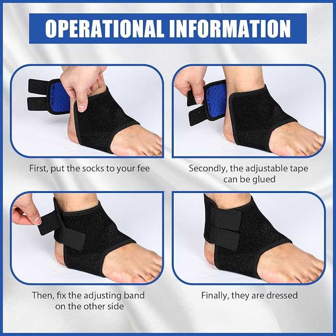 Tarpop 2 Pairs Kids Ankle Brace Set Foot Support Stabilizer Wraps Protector Guard Knitted Ankle Sleeve Sock Support Compression Socks for Injury Prevention(Black,Large)