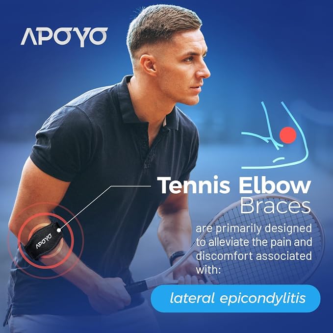 APOYO Tennis Elbow Strap for Women & Men, Workout and Everyday Use | Elbow Compression Sleeve for Arthritis, Tendonitis, Tennis Elbow & Golfers Elbow, Reduce Joint Pain During Fitness Activity