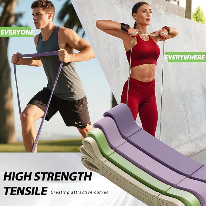 LEEKEY Pull Up Assistance Bands,Muit Levels Resistance Bands for Senior/Adults,Exercise Bands with Door Anchor, Strength Bands for Fitness Training, Physical Therapy,Home Gym Workouts