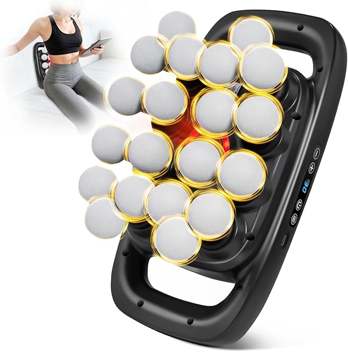 20-Head Deep Tissue Percussion Massage Gun, Portable Handheld Massager | 3 Modes & 30 Speeds, Full Body Muscle Relaxation Tool with Type-C Fast Charging, Quiet Design for Home Gym Office