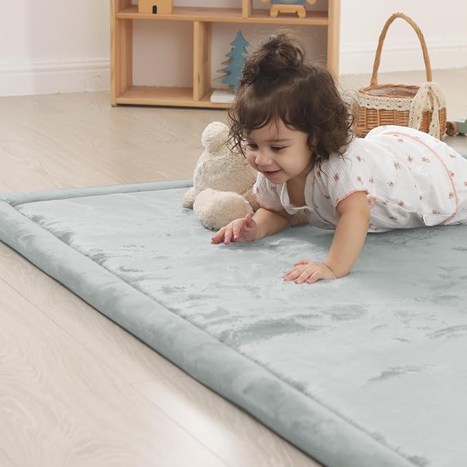 1.5" Thick Baby Play Mat for Floor,79x79 Large Memory Foam Tummy Time Mat | Ultra Soft Playmat for Baby,Tummy Time Foam Mats,Cushioned for Infant,Kids and Toddler Crawling,Easy Care