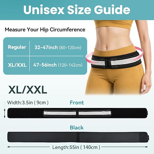Sacroiliac SI Joint Hip Belt for Women and Men, Lower Back Support Brace, Sciatica Pain Relief, Breathable & Adjustable