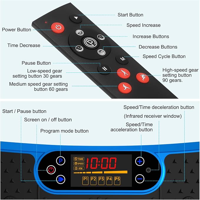 SoftGym Vibration Plate Exercise Machine for Lymphatic Drainage & Fitness | Quiet Heavy Duty 450lbs Capacity Platform, 120 Speeds Shake Machine with Resistance Bands for Home Muscle Activation