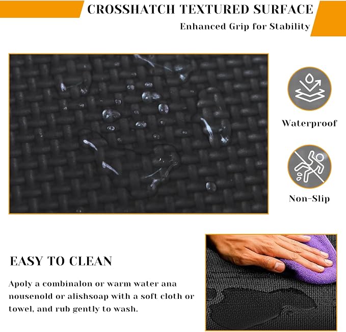 18 PCS Floor Mats for Home Gym, 3x6 Feet High-Density Interlocking Foam Floor Mats 0.4"(10mm Thick) Puzzle Tiles Mat for Workouts, Exercise, Play, Yoga, Cardio, Weights (Black)