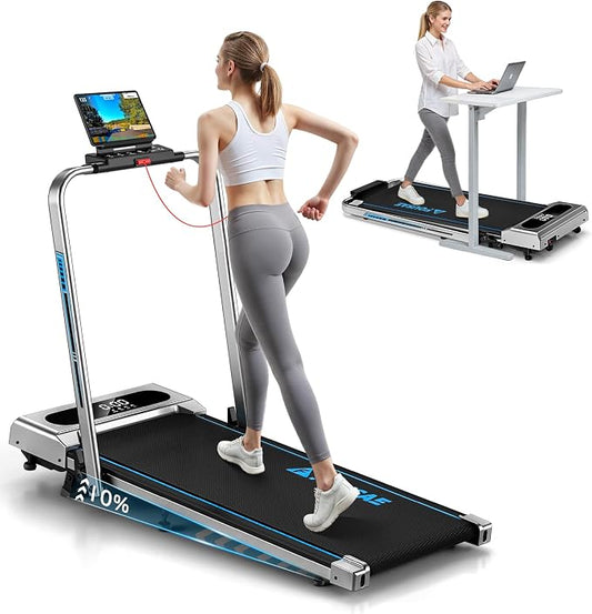 5 in 1 Foldable Treadmill, 7.5 MPH Treadmills for Home with App Compatible, Treadmill with 10% Incline, 3.0HP Brushless Drive, Remote Control and LED Display, 12 HIIT Programs, 400 LBS Capacity