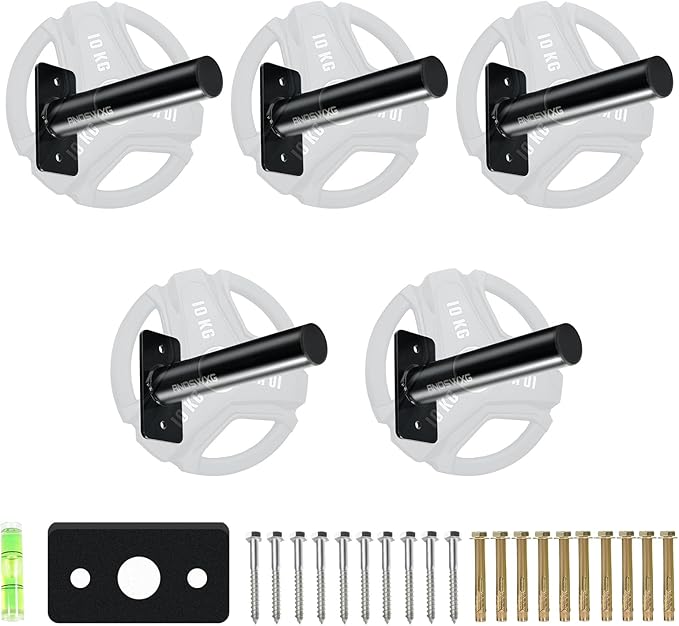 Wall-Mounted Strength Training Plate Storage Rack – Heavy Duty 2” Weight Plate Holder with Foam Padding, Bumper Plate Storage for Home Gym, Garage, and Power Rack.The outer surface of 1-pack and 2-pack products is bright color.4 Pack,6 Pack and 8 Pack ...