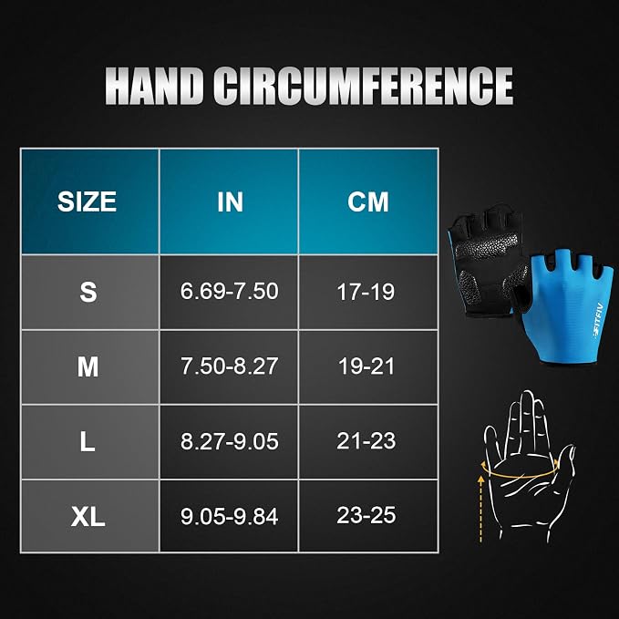 Cycling Gloves for Men Women, Half-Finger for Bike, Gym, Weight Lifting, Workout, Riding, Outdoor Sports