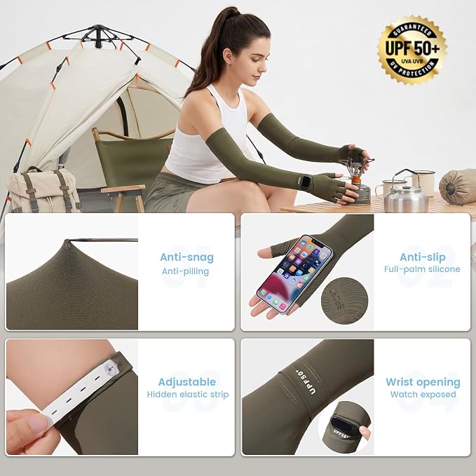 Women Driving Gloves, UV Protection Sun Gloves, Touchscreen Full Finger | UPF 50+ fabric blocks 99% UV rays, protecting hands during driving, cycling, fishing, hiking and outdoor activities