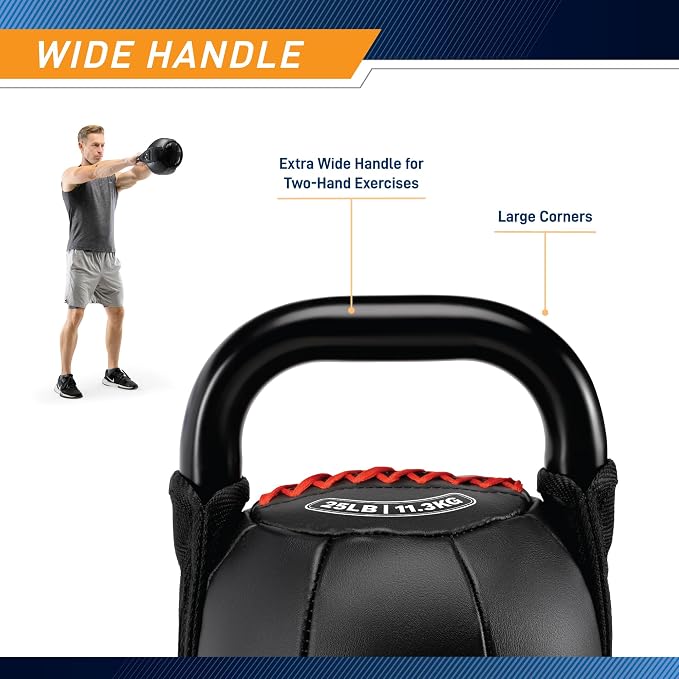 Marcy Strength Training Soft Kettlebell with Handle for Weightlifting, Conditioning, Strength and core Training 10 lbs - 40 lbs