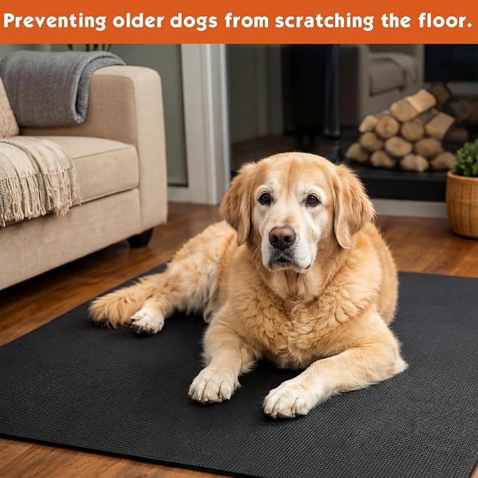 Nuanchu Yoga Mat Roll 24 inch Width, 4mm Thick Non Slip Exercise Mat, Large Anti Tear Gym Flooring for Home Workout, Fitness, Senior Dog Floor Protection