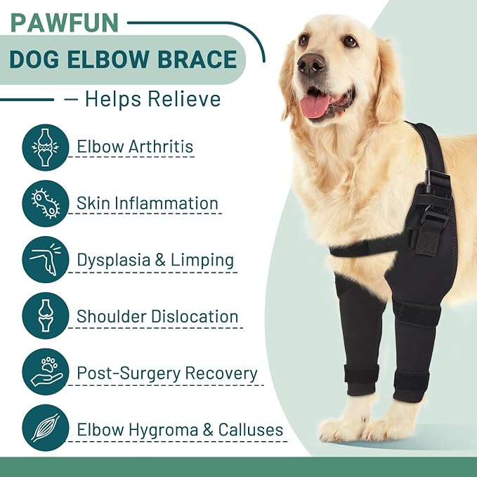 Dog Elbow Protector Brace, Dog Leg Sleeves Anti-Licking for Hygroma, Calluses & Arthritis Relief–Adjustable Dogs Elbows Pads & Shoulder Brace for Elbow Dysplasia and Injury Recovery,Both Leg XL