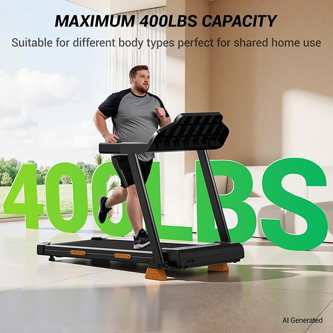 CURSOR FITNESS 16% Incline Treadmills for Home Small with 3 LED Displays, 3.0HP Foldable Walking Pad Treadmill Up to 400LBS Capacity, Portable Treadmill 0.6-7.0MPH