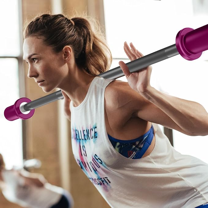 EVERYMATE 5LB Mini Barbell Bar Beginner Women Kid Barbell Total Body Workout Weighted Bar,for Strength Training, for Youth Children New Weightlifting