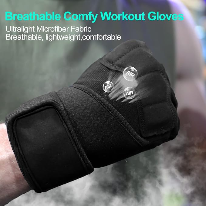 Workout Gloves for Men - Gym Weight Lifting Padded Gloves with Wrist Wrap Support, Full Palm Protection & Silicone Grip Gym Gloves, Exercise, Cross Training, Fitness, Pull-up