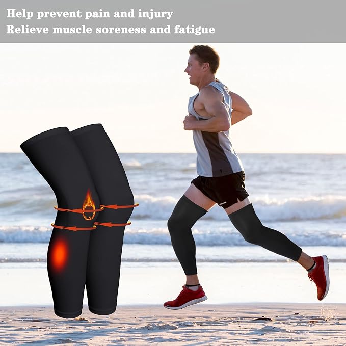 Skylety Compression Leg Sleeve Full Length Leg Sleeves Sports Cycling for Men Women, Running, Basketball