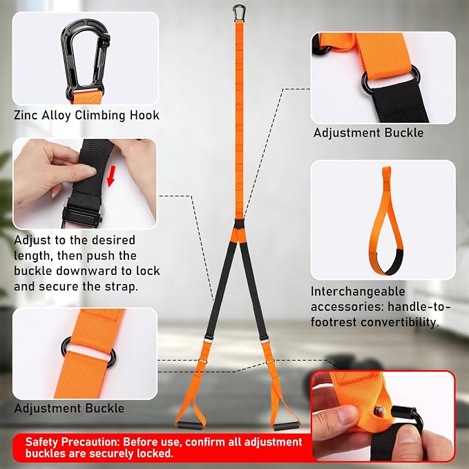 TOBWOLF Suspension Strap Training Kit, Full-Body Workout for Home Outdoor | Built-in Door Anchor, Compact Carry Bag, Adjustable Training Straps, Bodyweight Core & Strength Training, for Travel & Home
