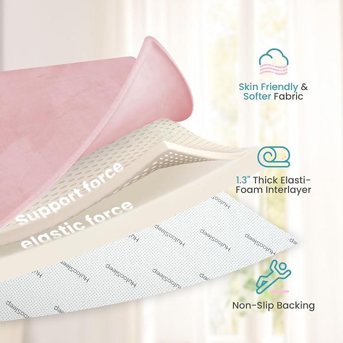 Extra Large 79"×158" Baby Play Mat for Floor,1.3" Thick Elasti Foam Playroom Mat for Toddler,Infant,Kids,Ultra Soft Velvet Classroom Rug,Non Slip Backing Safe for Crawling&Tummy Time（Pink）