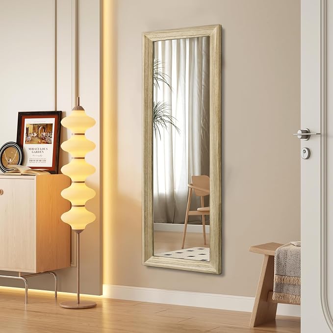AAZZKANG Full Length Door Mirror Wooden Frame Large Mirrors for Wall 43"x14" Rectangular for Bedroom Living Room Bathroom Dressing Room Entryway
