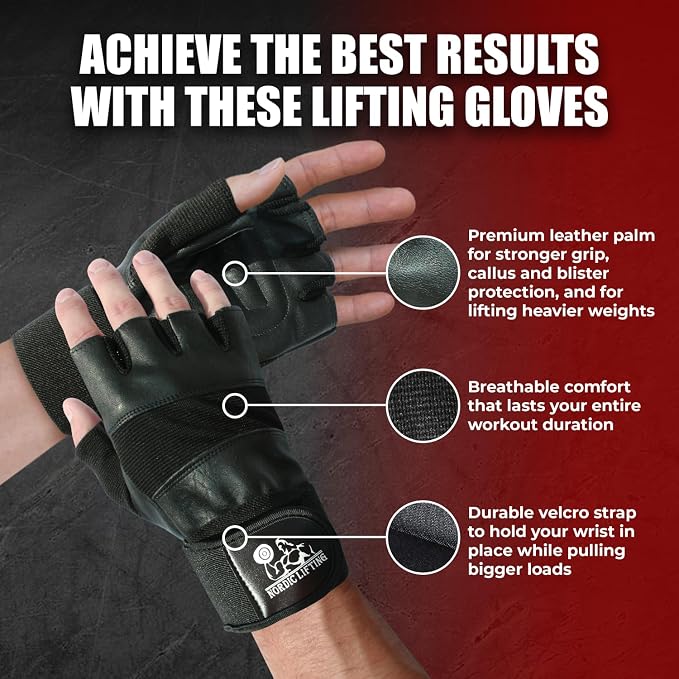 Nordic Lifting Workout Gloves, Weight Lifting Gym Gloves w/Wrist Support