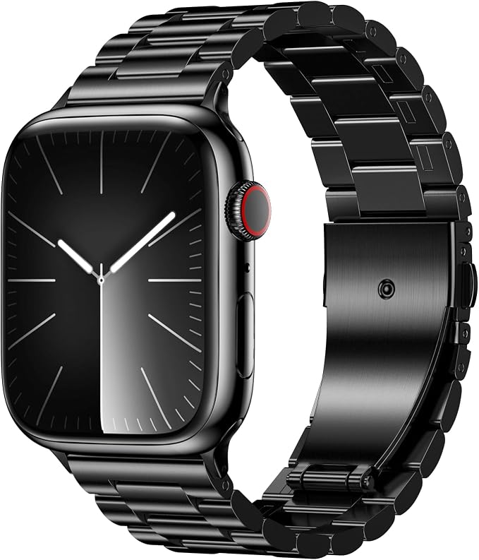 EPULY Metal Band Compatible with Apple Watch Bands for Men 49mm 46mm 45mm 44mm 42mm, Business Stainless Steel Strap for iWatch Series 11 10 9 8 7 6 5 4 3 2 1, SE3 2 1, Ultra3 2 1, No Tools Required | 49/46/45/44/42mm Stainless Steel Strap for Business ...