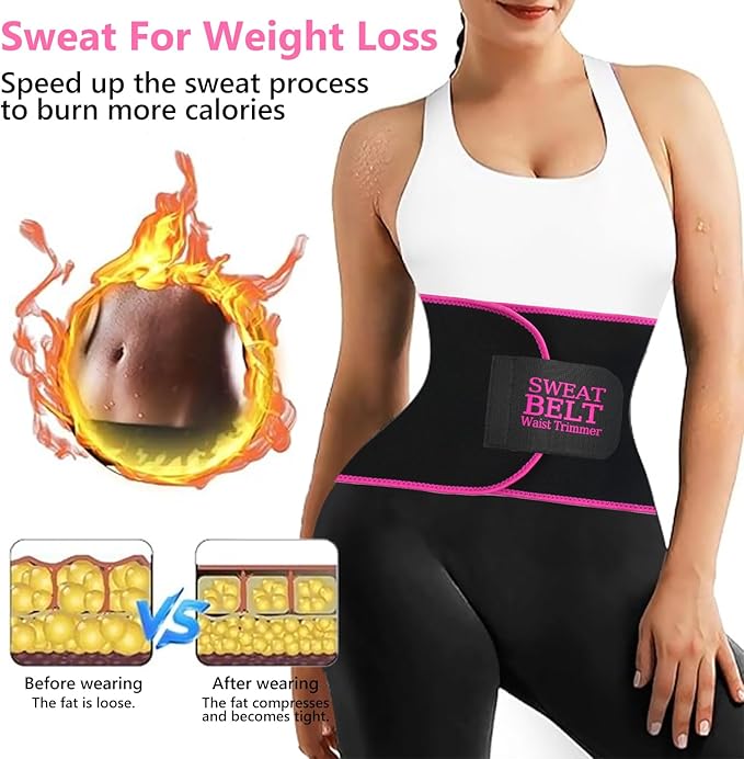AMZBOSS Waist Trainers for Women Belly Fat, Waist Sweat Band for Women | Sweat Waist Trainer for Women, Belly Band Sweat Belt, Sweat Band for Stomach Weight Loss, Belly Wrap Waist Trimmer