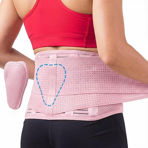 Sparthos Back Brace for Women & Men, Sciatica, Lower Back Pain - Pink-M