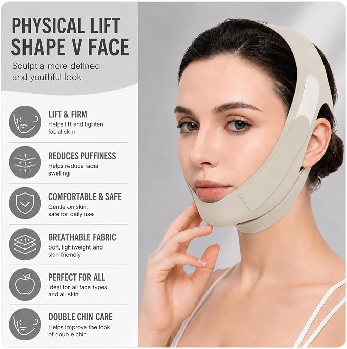 Jaw Strap,Jawline Shaper,Adjustable Chin Strap,Chin Strap for Sleeping,Jaw Strap,Jawline Shaper,Gray
