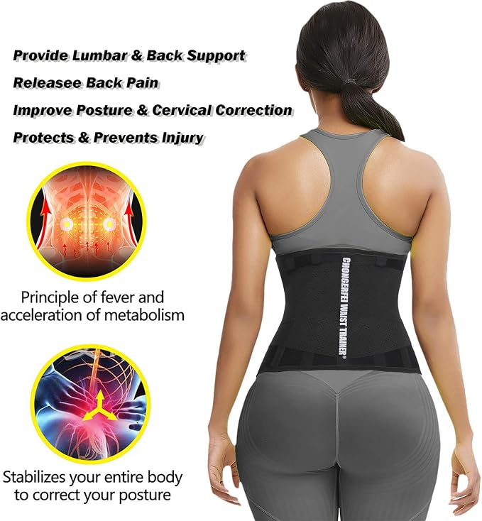 ChongErfei Waist Trainer Belt for Women & Man - Waist Trimmer Ab Belt | Tummy Control Body Shaper