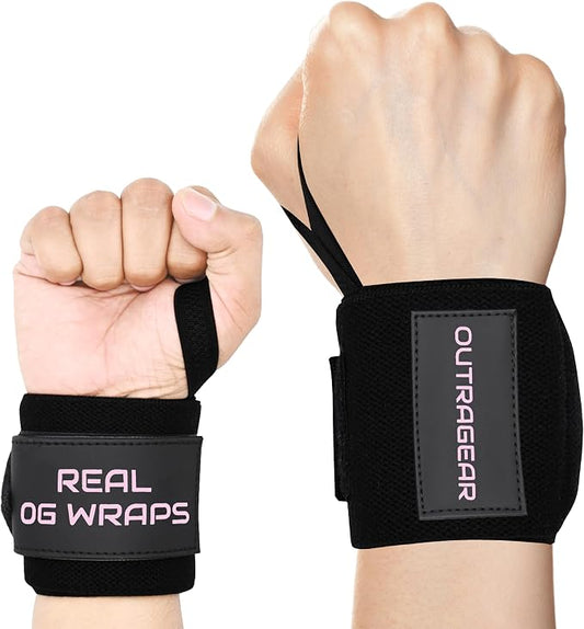 18" OG-Grade Wrist Wraps for Weightlifting – Heavy Duty Wrist Support with Thumb Loop & Lockdown Strap – Wrist Straps for Powerlifting, Bench Press & Gym Training