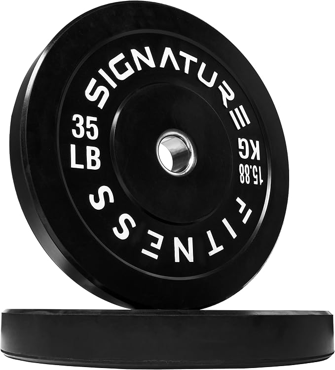 Signature Fitness 2-Inch Cast Iron Barbell Set, Including Multiple LBS Weight Plates and 6FT Barbell Set, Multiple