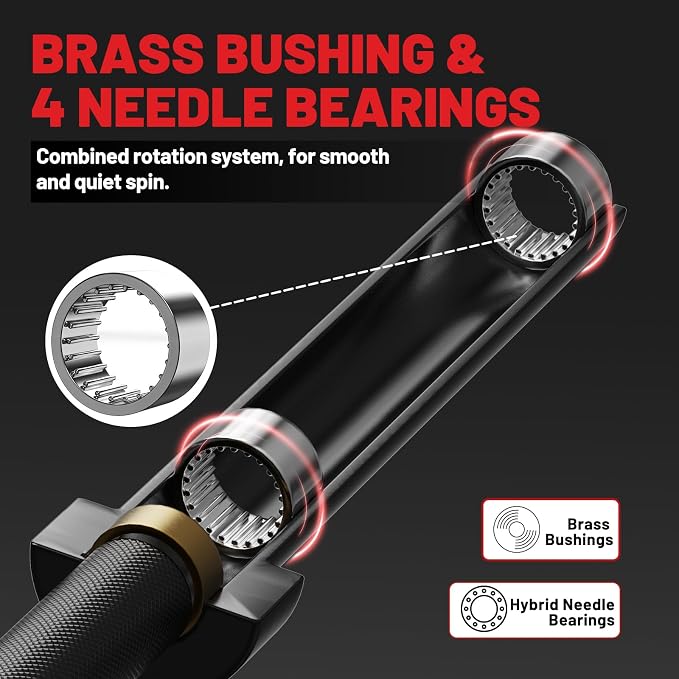 PAPABABE 4ft/5ft/6ft/6.5ft Barbell 2" Short Barbell for Strength Training | 4ft/5ft/6ft/6.5ft Straight Barbell, Womens Olympic Bar with Moderate Knurling for Squats Curls Deadlifts, Weightlifting