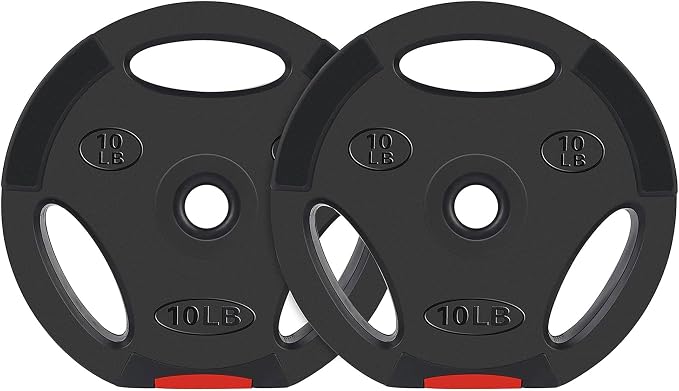 Signature Fitness Vinyl Standard Plate Weight Plate for Strength Training and Weightlifting, Multiple Sizes