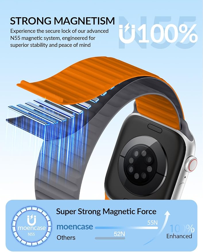 Patented Magnetic Silicone Sport Band for Apple Watch Bands for Women Men | Soft Silicone Solo Loop 40mm 38mm 41mm 44mm 45mm 42mm 49mm, Sport Strap for iWatch Series 11 10 9 8 7 6 5 4 3 2 1 SE Ultra