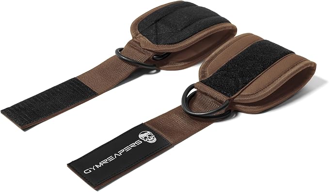 Gymreapers Ankle Straps For Cable Machine Kickbacks, Glute Workouts, Lower Body Exercises - Adjustable Leg Straps with Neoprene Padding