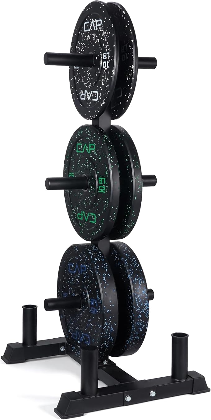 CAP 2-inch Olympic Bumper Plate Weight Set | 100-370 lbs | Multiple Colors | Storage Rack Optional