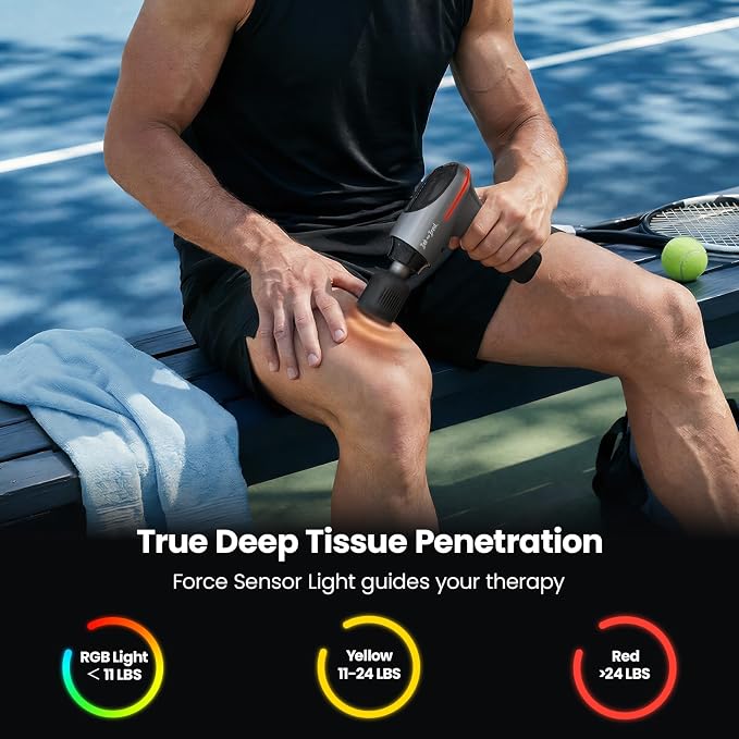 BOB AND BRAD A2 Pro Massage Gun with Heat and Cold, Pressure Sensor | FSA Eligible Deep Tissue Percussion Muscle Massager, 10.5mm Amplitude, 4000mAh USB-C, Gifts for Men Women Athletes HSA