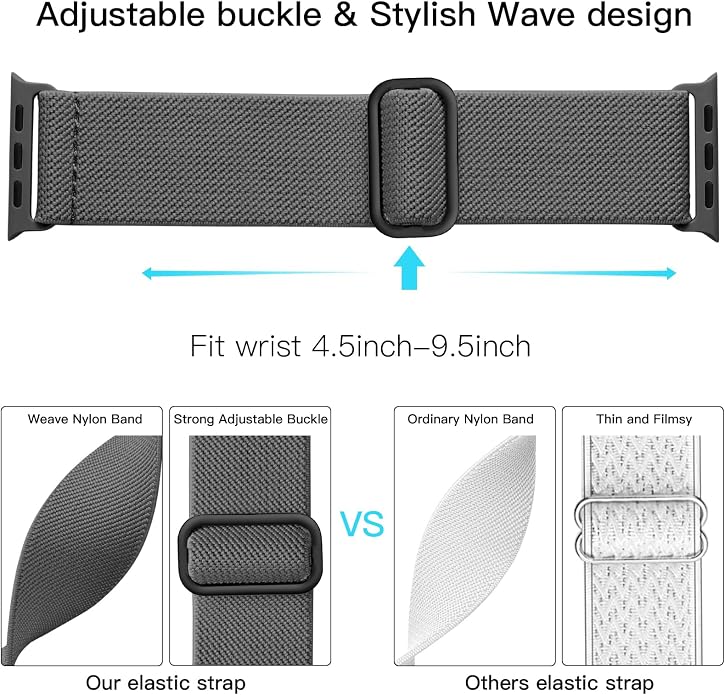 Lerobo Braided Band Compatible with Apple Watch Series 11 10 9 8 7 46mm 45mm 41mm Ultra SE 3 2 1 49mm Series 6 5 4 3 44mm 40mm 38mm 42mm Men iWatch Bands Women Stretchy Nylon Solo Loop Sport Strap