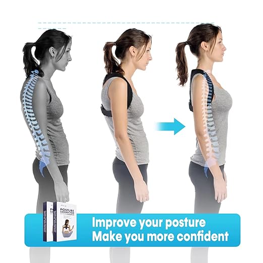 Alsoay Posture Corrector for Women and Men, Back Brace Adjustable Upper Posture Support, Back Support, Comfortable Back Straightener Support for Clavicle Support, and Providing Pain Relief from Neck (1)