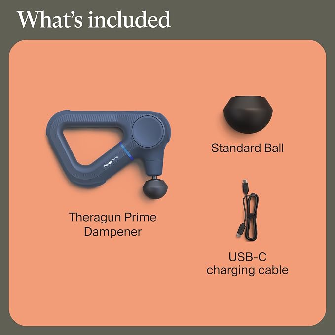 TheraGun Therabody Prime 6th Gen Deep Tissue Massage Gun | Navy | Powerful Percussive Massage With 5 Speeds & A Rugged, Durable Design to Relieve Muscle Pain & Speed Up Recovery